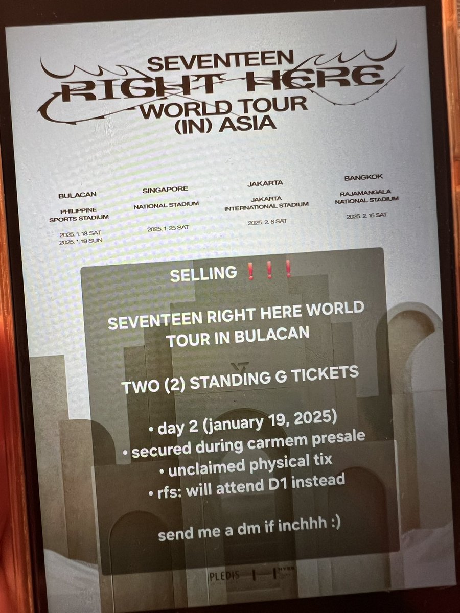 OhHeyLumiere's tweet photo. WTS/LFB SEVENTEEN RIGHT HERE BULACAN

2 STANDING G TIX (DAY 2)

SEE PHOTO FOR DETAILS 

posting for a friend*** legit to guys nakakuha lang talaga sila preferred seats ng day 1 https://t.co/tQ2Rj2i9Qf