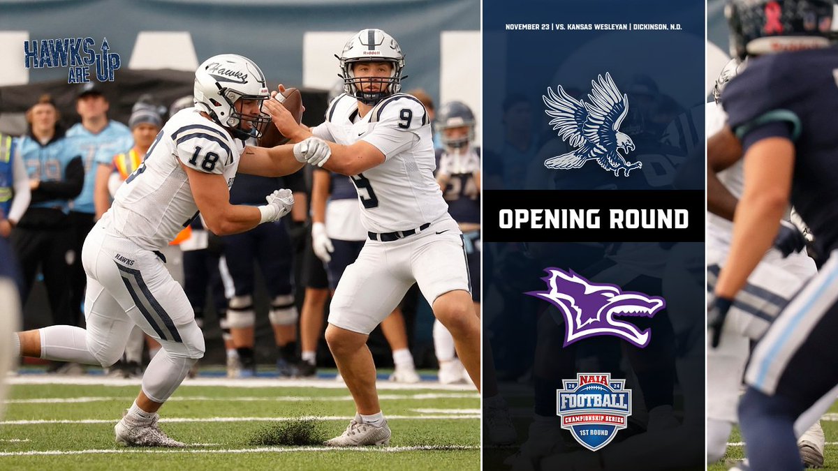 DSU Blue Hawks (@dsubluehawks) on Twitter photo 🚨| Playoff football is back in Dickinson!
14-seeded <a href="/BlueHawkFB/">Dickinson State Football</a> will host 19 seed Kansas Wesleyan in the NAIA FCS Opening Round at the Biesiot Activities Center next Saturday!
Stay tuned to dsubluehawks.com for more information!
#HawksAreUp 🚨| Playoff football is back in Dickinson!
14-seeded <a href="/BlueHawkFB/">Dickinson State Football</a> will host 19 seed Kansas Wesleyan in the NAIA FCS Opening Round at the Biesiot Activities Center next Saturday!
Stay tuned to dsubluehawks.com for more information!
#HawksAreUp
