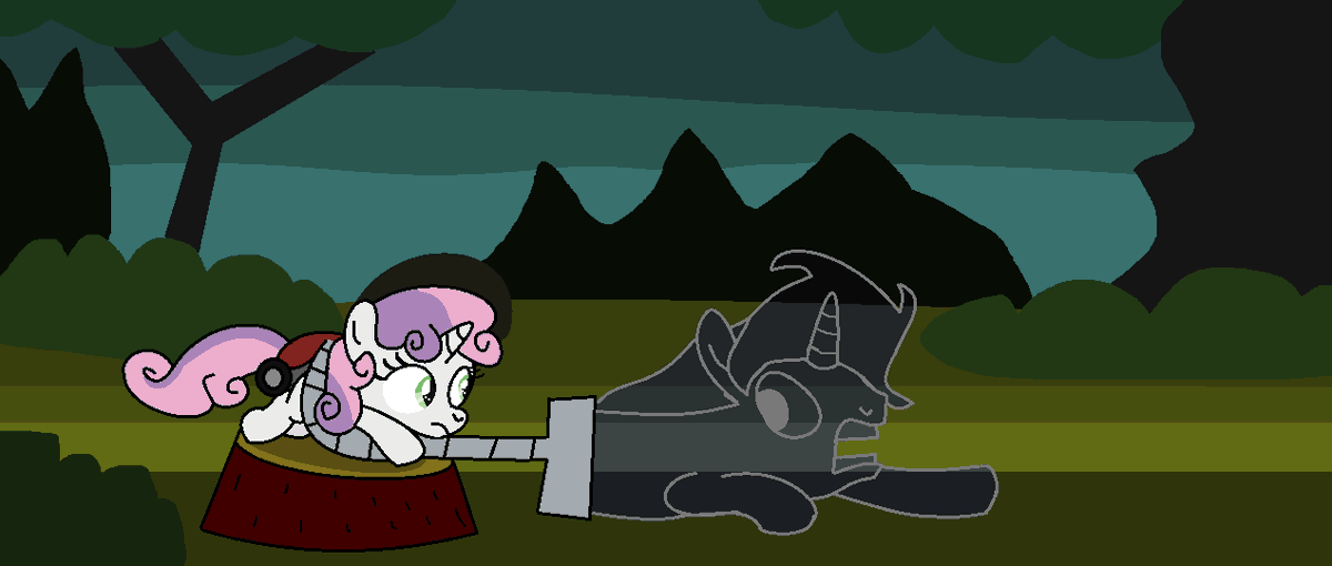 OfficialEoJ's tweet photo. Time for #SundaySpotlight‼️

Today, we have a piece of Sweetie Belle continuing her ghost-busting career in this piece made by swordkirby from the discord server‼️

It seems that Sweetie's going after every victim. Who'll be next? 🤔

#eoj #elementsofjustice #mlp #aceattorney https://t.co/2j3dwNEihR