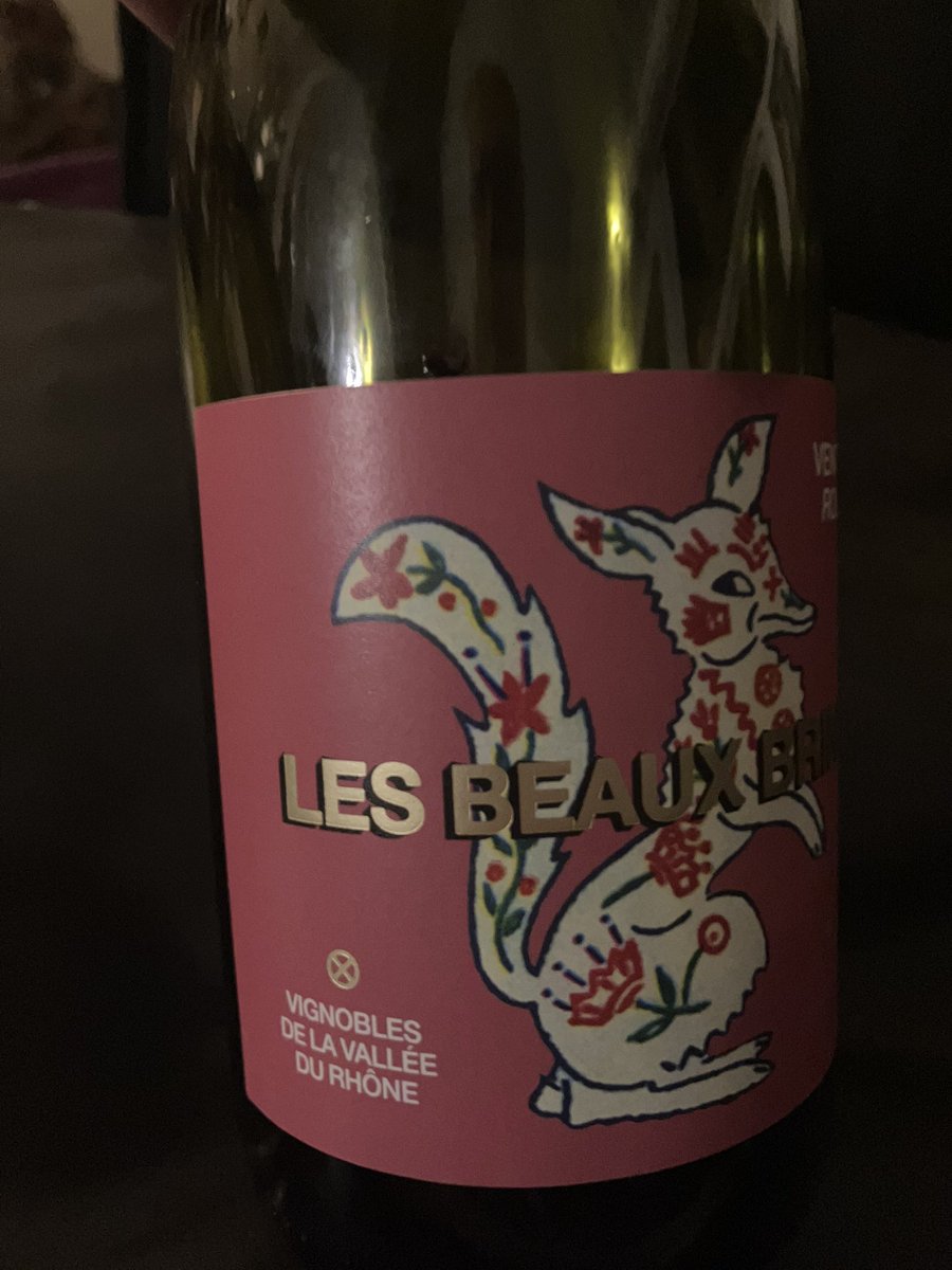 Having this modest ventoux red. Usual Rhone shit mix of Grenache, Syrah mouvedre et al. Lovely red fruit. Lightly spiced . Not heavy. Very french if there’s such a thing. It’s the kinda wine you’d want in a cheap but wonderful back street bistro in 1983. Love it.