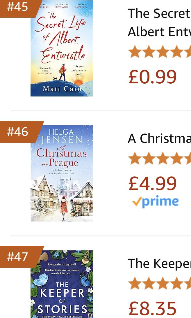 HelgaJensenF's tweet photo. How wonderful to see the paperback of A Christmas in Prague zooming up the charts today⛄️💕 Thank you so much everyone. Must be getting closer to Christmas! A fantastic offer on the paperback price at the moment 💕⛄️ #amazoncharts #amazondeals2024 #authors #authorlife #Herabooks https://t.co/Rfo4gpUeSz