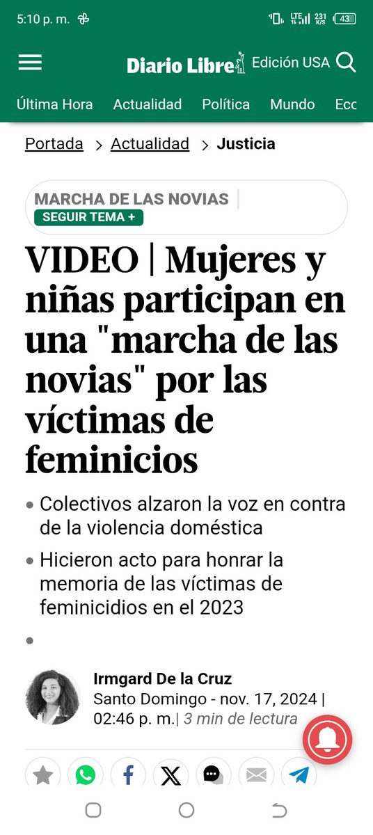 Titular de #DiarioLibre presenta palabra inexistente: feminicios.

Hay que interpretar que quisieron referirse a feminicidios o femicidios.

Ni #redactor, #editor, #corrector, jefe de #redacción; nadie se ha enterado desde que publicaron a las 2:46 p. m.

#OCICRD <a href="/BenjaminMorales/">Benjamín Morales Meléndez</a>