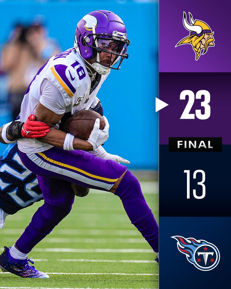 FINAL: <a href="/Vikings/">Minnesota Vikings</a> improve to 8-2 with a win on the road 💪 #MINvsTEN