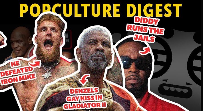 Jake Paul Beats Mike Tyson, Denzel Gay Kiss in Gladiator 2 Explained! + Diddy Running the Jail
.
Watch here if you wanna 
(🎥: youtube.com/live/PoGLegmtr… )