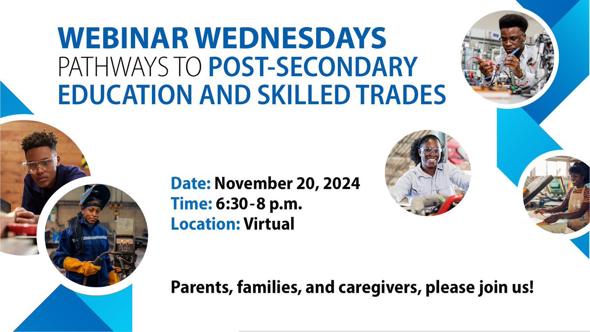 Have you registered yet? 

Families &amp; caregivers of Black children, join us for Webinar Wednesdays! This session we explore Pathways to Post-Secondary Education &amp; Skilled Trades.
➡️Nov. 20
🕡 6:30 - 8 p.m.
Register here: bit.ly/4f5b09Q

#tdsbcebsa #tdsb <a href="/tdsb/">Toronto District School Board</a>