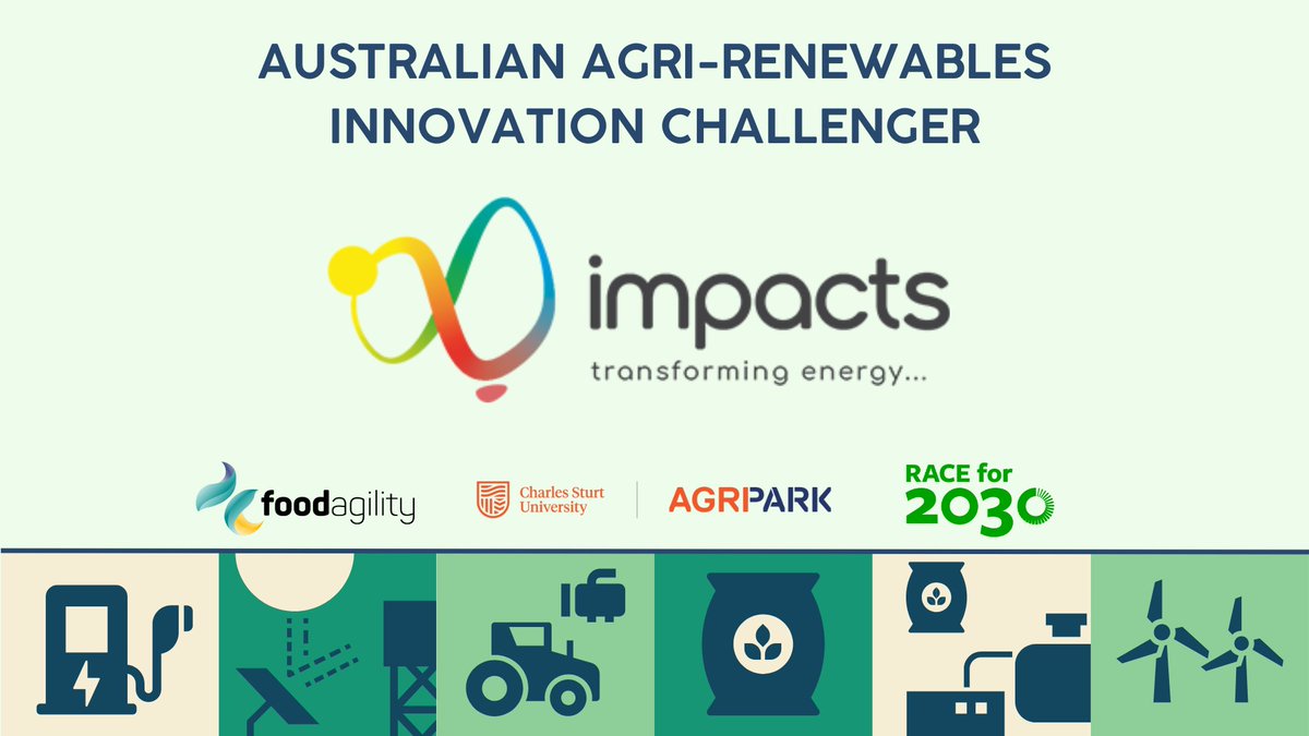 Heat production in agribusinesses is both costly and reliant on fossil fuels. Impacts Renewable Energy has been selected to take part in the next stage of the Australian Agri-renewables Innovation Challenge.

Learn more: foodagility.com/initiatives/re…

@RACEfor2030 <a href="/CSU_AgriPark/">Charles Sturt - AgriPark</a>