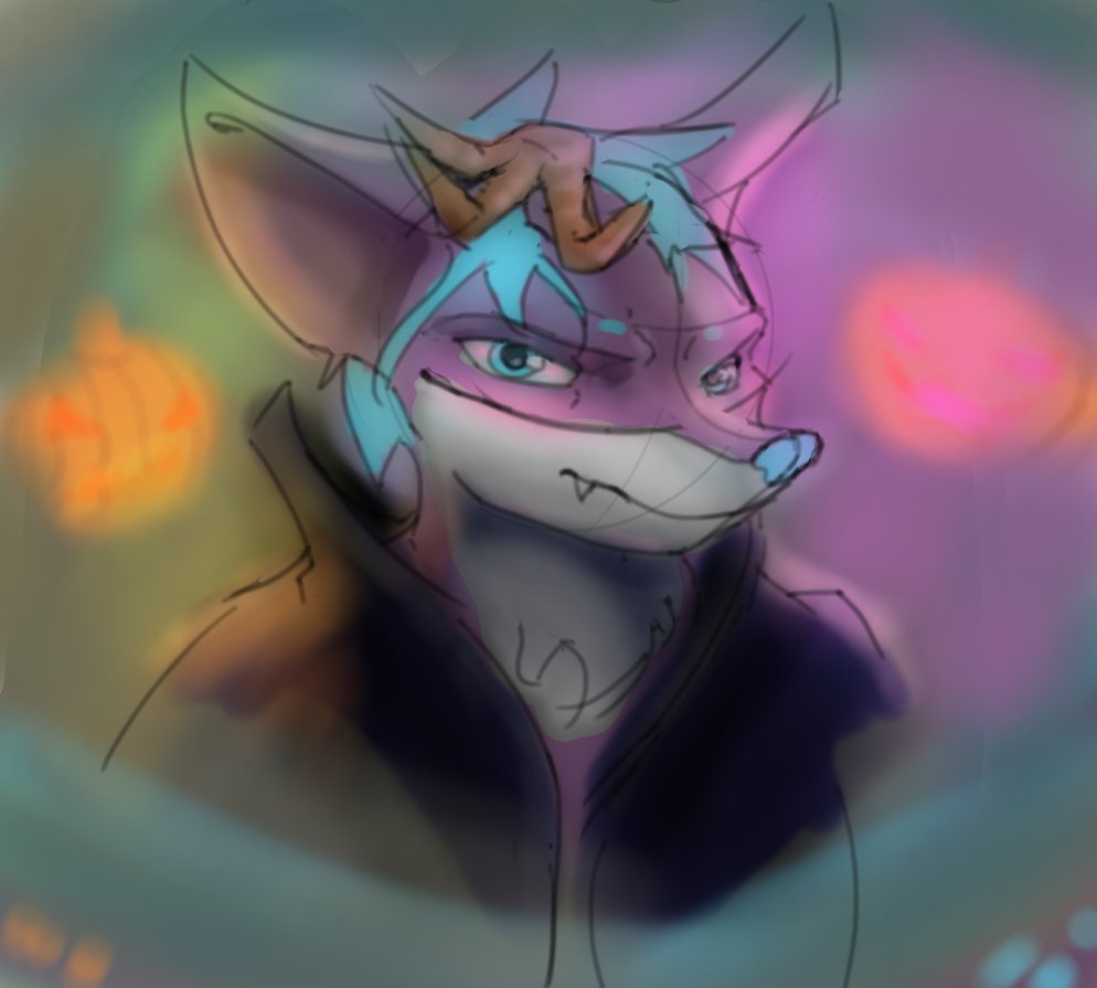 fenneckyo's tweet image. hallowen sketch #hallowen #furryarwork