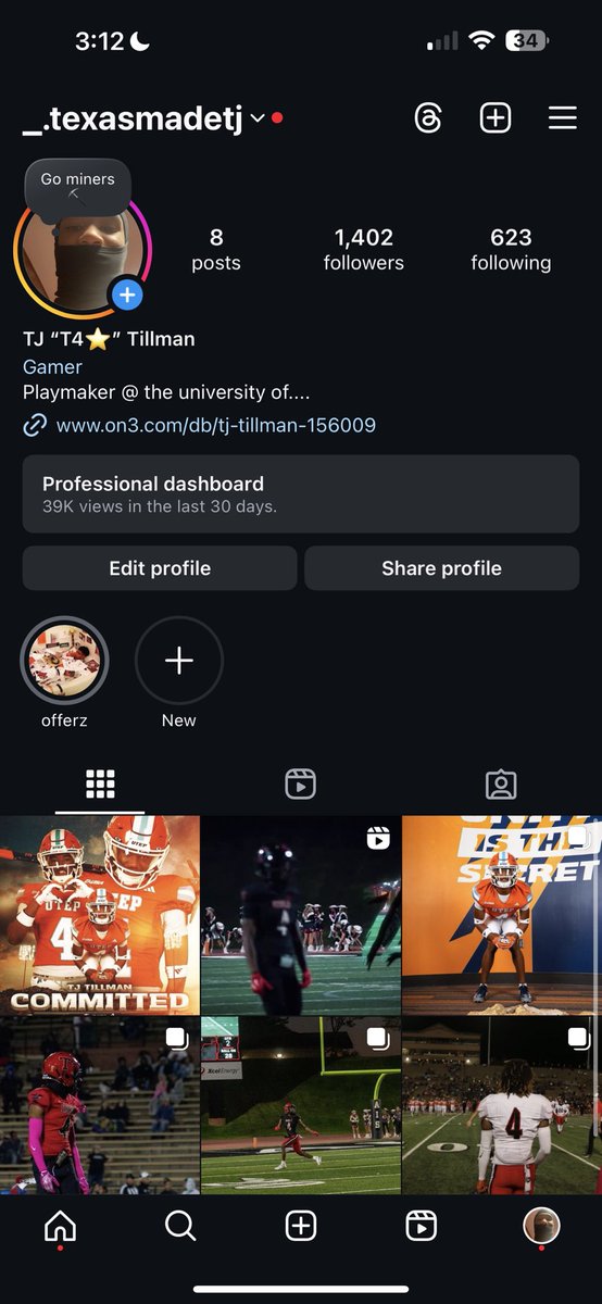 Miner nation go run up the new ig post and get me to 2k ! _.texasmadetj