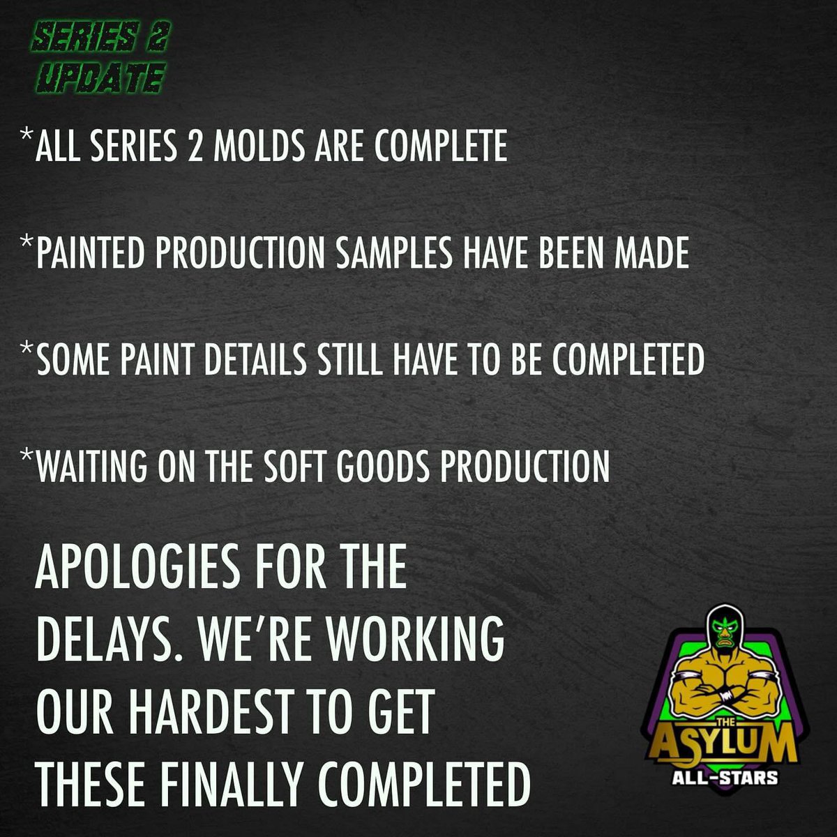 MajorWFPod's tweet image. It’s still not clear what caused the delay but here is an update on Series 2 of the @asylum_store All-Stars.

Who ordered and is still waiting?

Which one are you most looking to receiving once they arrive?

#ScratchThatFigureItch