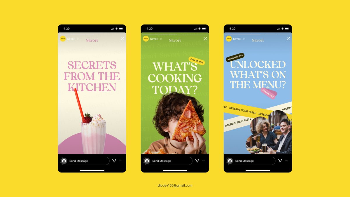 Social Media Design | Restaurant Branding Design

Let’s connect and create impactful transformations for your projects. 

Don’t Just Dream It. Design It! Let’s Talk
📩 dipdey155@gmail.com

#SocialMediaDesign #VisualIdentity #CreativeSolutions #RestaurantBranding #ux