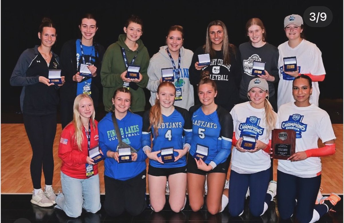 Mia McGuire, Sophomore MB, earned votes at the National Tournament in Cedar Rapids, IA to gain a spot on the All-Tournament team!  Way to go Mia!  It was a battle of the middles during the tournament.  💛💙🐝🏐