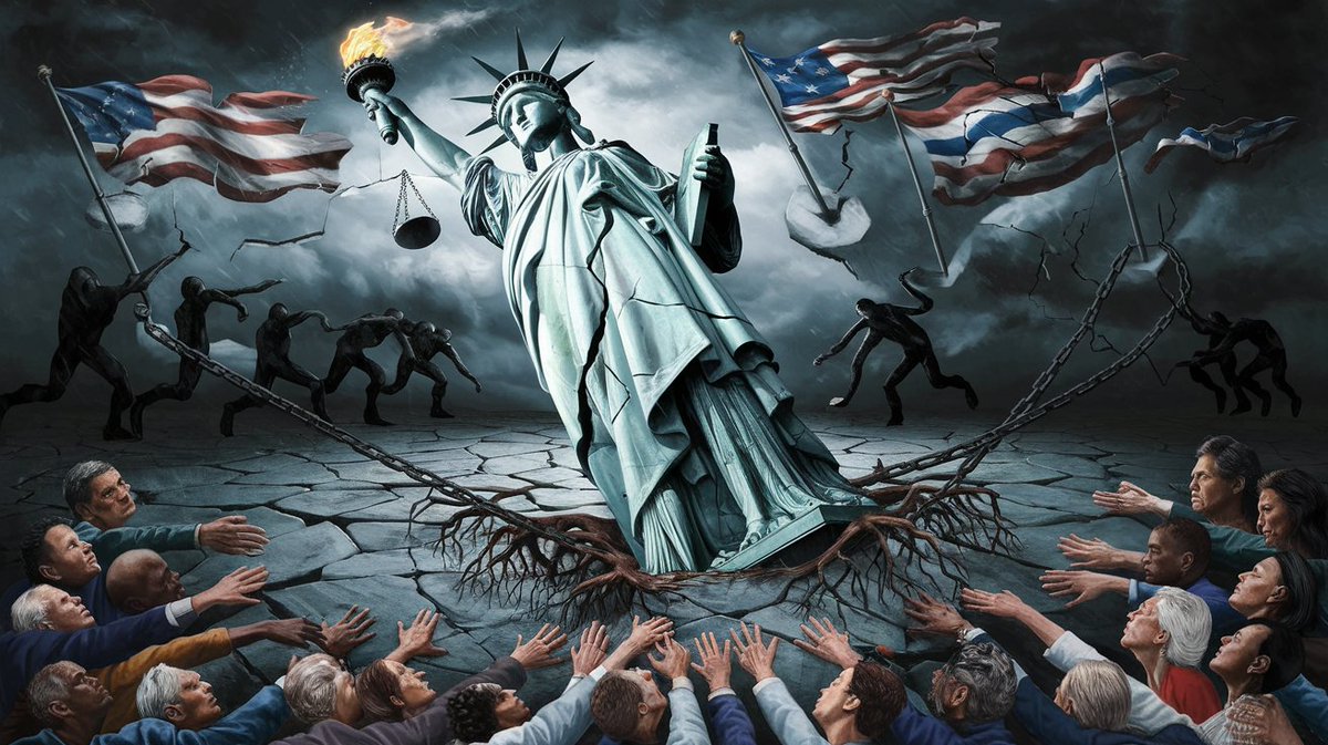 Freedom and democracy are not guarantees—they're responsibilities. If we don't stand together to defend them, the cracks will grow, and the light may flicker out. Stay vigilant. #Democracy #Freedom #UnitedWeStand