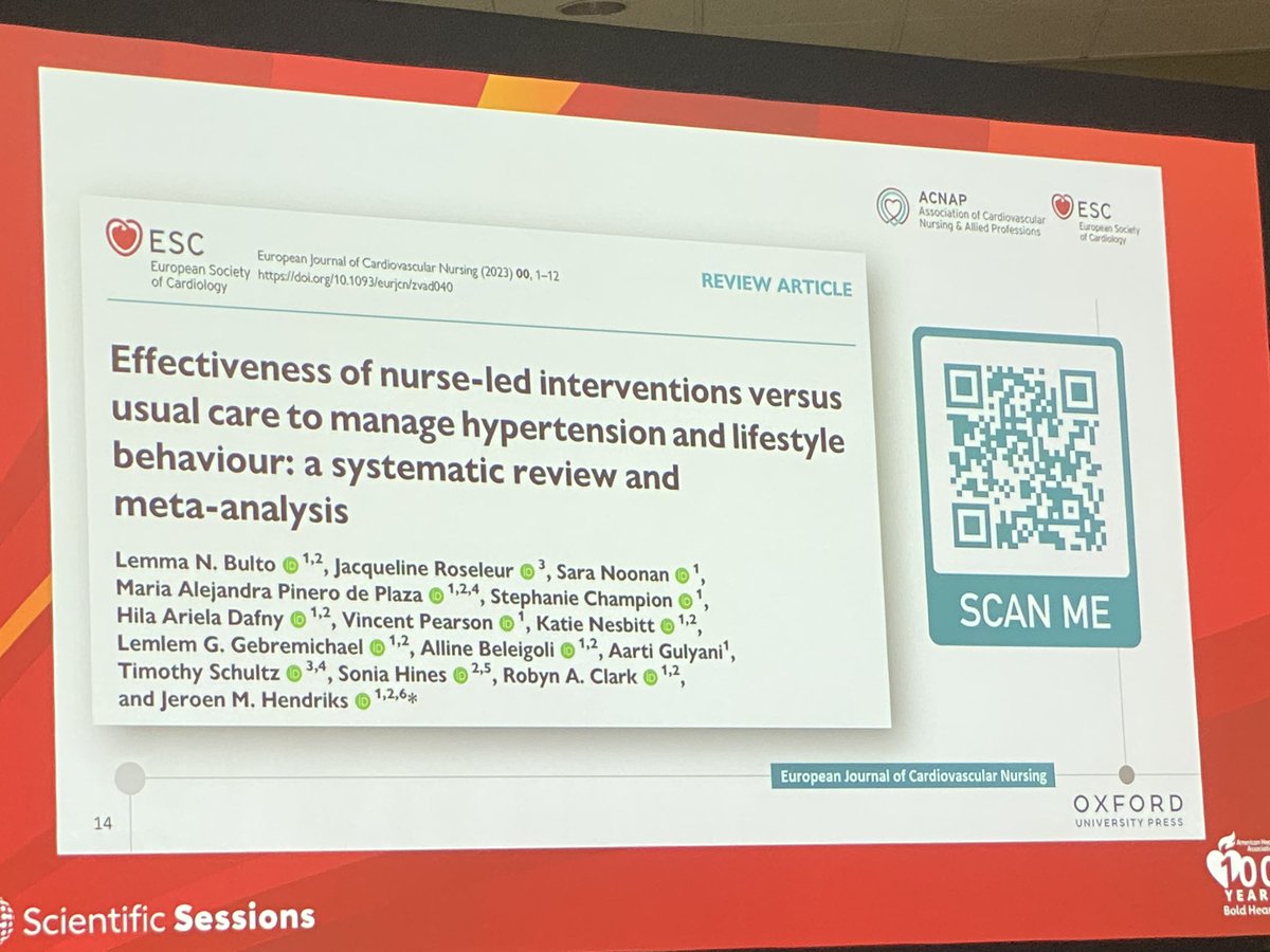 Jeroen Hendriks (@j_hendriks1) on Twitter photo 🚨Hot news from #AHA2024🚨
Effectiveness of Nurse-led interventions in #hypertension led by <a href="/Lemma_NBulto/">Lemma Bulto</a> is listed in the Top 3 of the #EJCN presented by <a href="/EditorEJCN/">European Journal of Cardiovascular Nursing</a>:
📌 Top Downloaded paper
Full details of the paper here:
academic.oup.com/eurjcn/article… 🚨Hot news from #AHA2024🚨
Effectiveness of Nurse-led interventions in #hypertension led by <a href="/Lemma_NBulto/">Lemma Bulto</a> is listed in the Top 3 of the #EJCN presented by <a href="/EditorEJCN/">European Journal of Cardiovascular Nursing</a>:
📌 Top Downloaded paper
Full details of the paper here:
academic.oup.com/eurjcn/article…