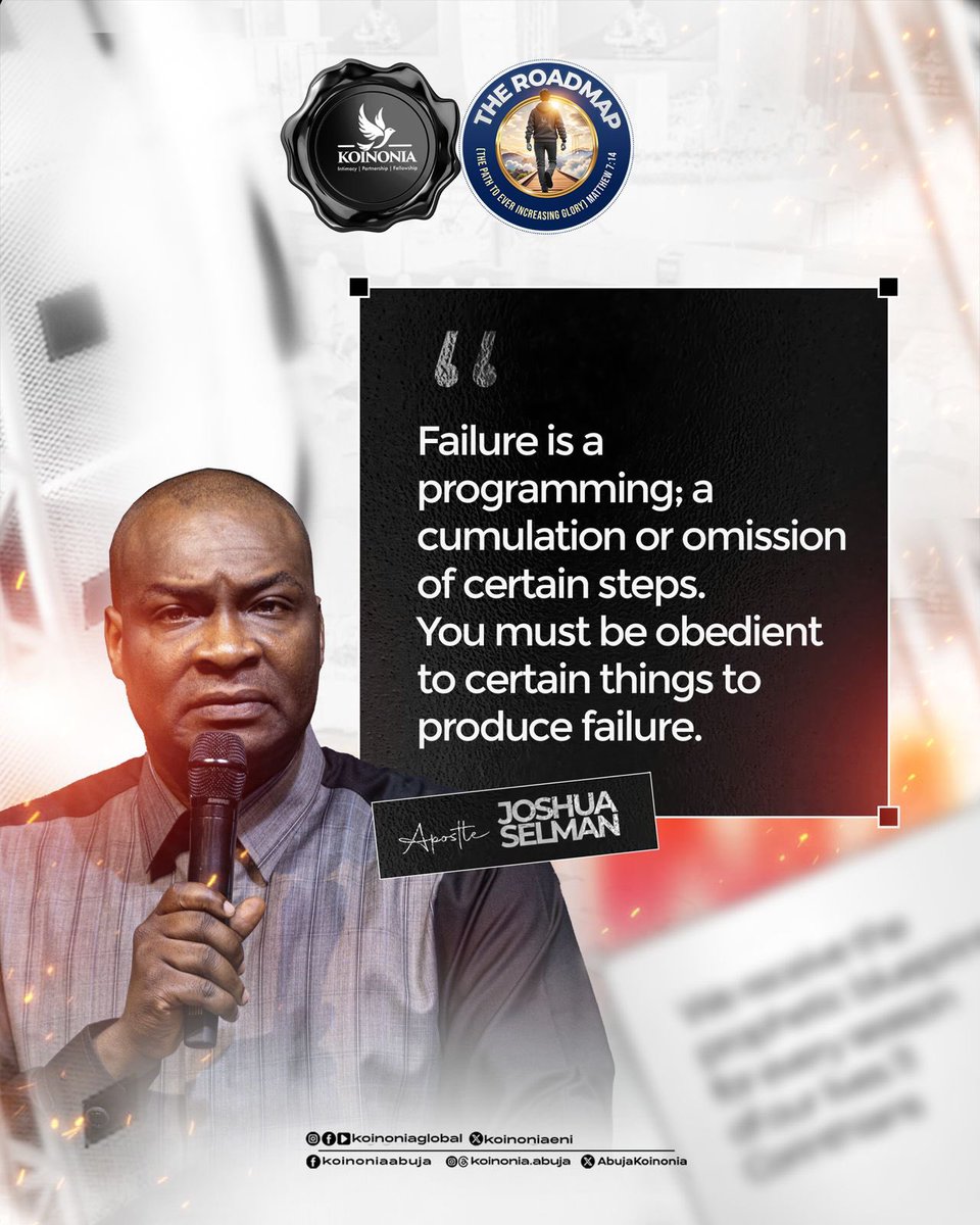 koinoniaeni's tweet photo. #ApostleJoshuaSelman
#TheRoadMap
#ThePathToEverIncreasingGlory
#KoinoniaAbuja
#KoinoniaGlobal https://t.co/V7Q113qCaj
