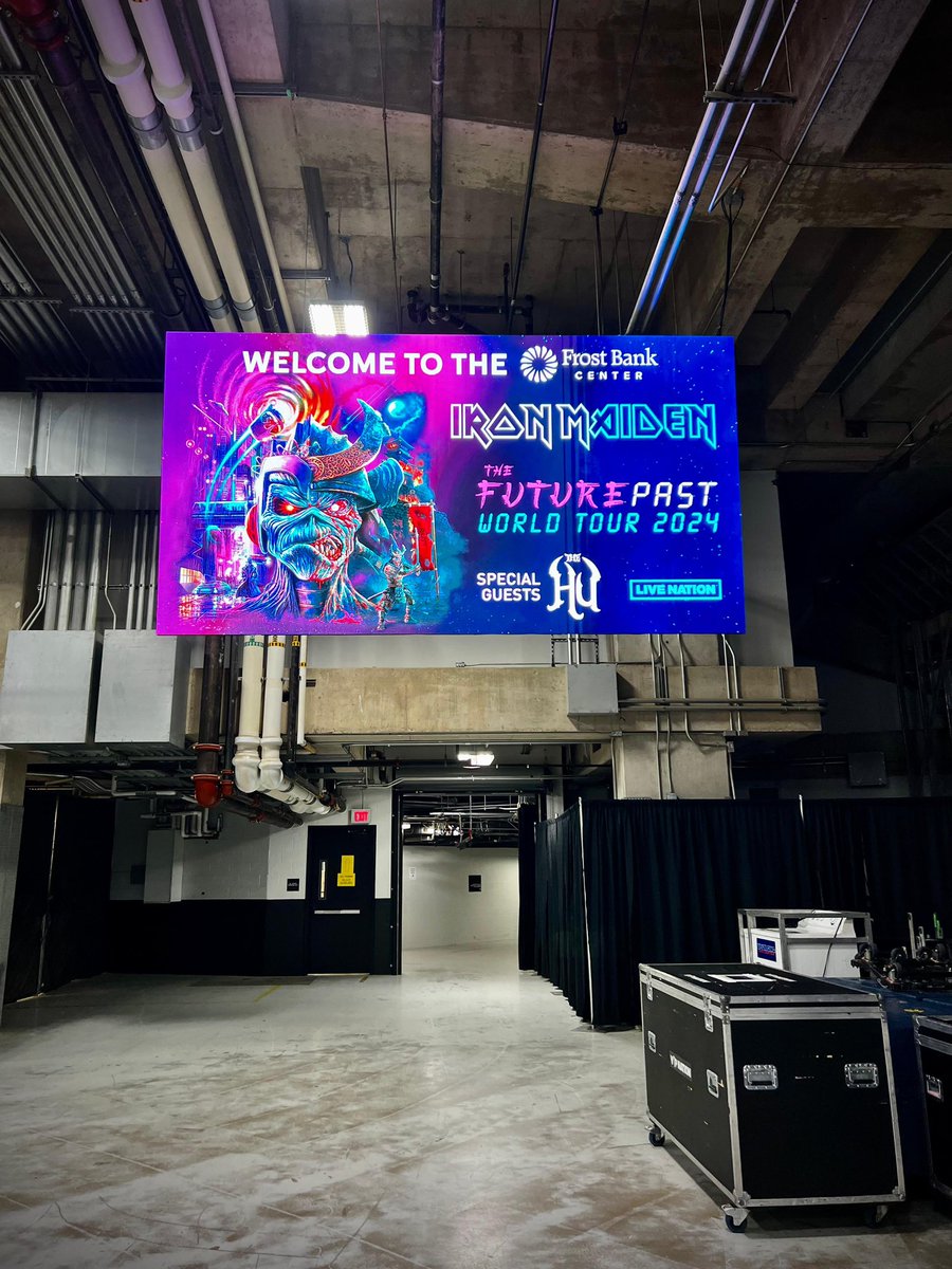 IronMaiden's tweet photo. The North American leg of #TheFuturePastWorldTour ends here in San Antonio! Are you rEddie? 

#IronMaiden #USA #KillerKontent https://t.co/9tgxZUEBt6