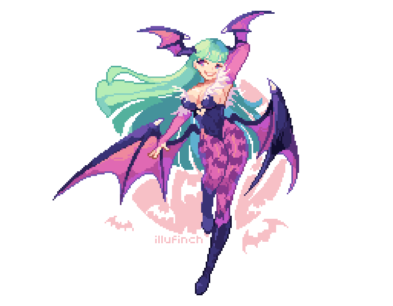 モリガン・アーンスランド 「#pixelart #ドット絵 」|finchのイラスト