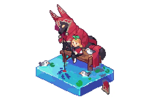 #pixelart #ドット絵 luna's fishing garden 