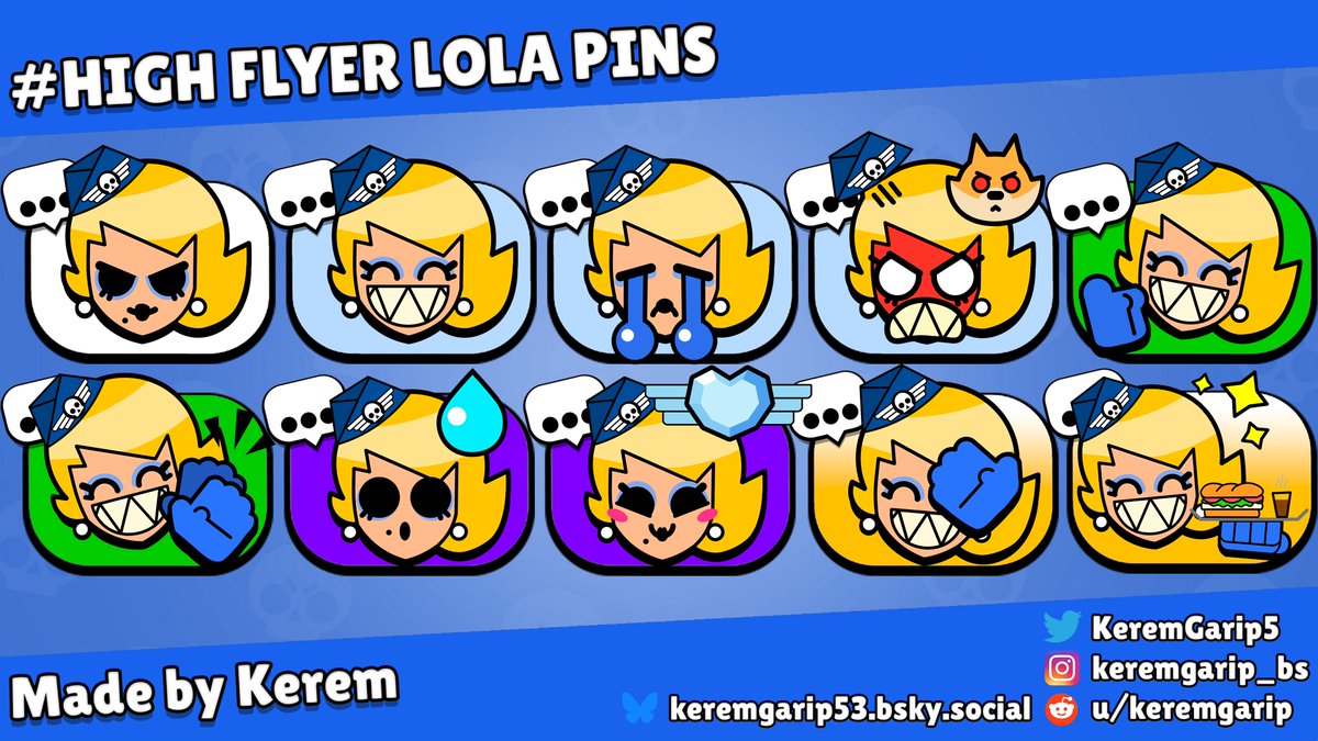 KeremGarip5's tweet photo. Welcome on board, we hope you enjoy this flight! 🛫
High Flyer Lola pins are here!
Any support is appreciated! ❤️

#brawlstars #brawlstarslola #brawlstarsart #illustration https://t.co/opcMfSZwvJ