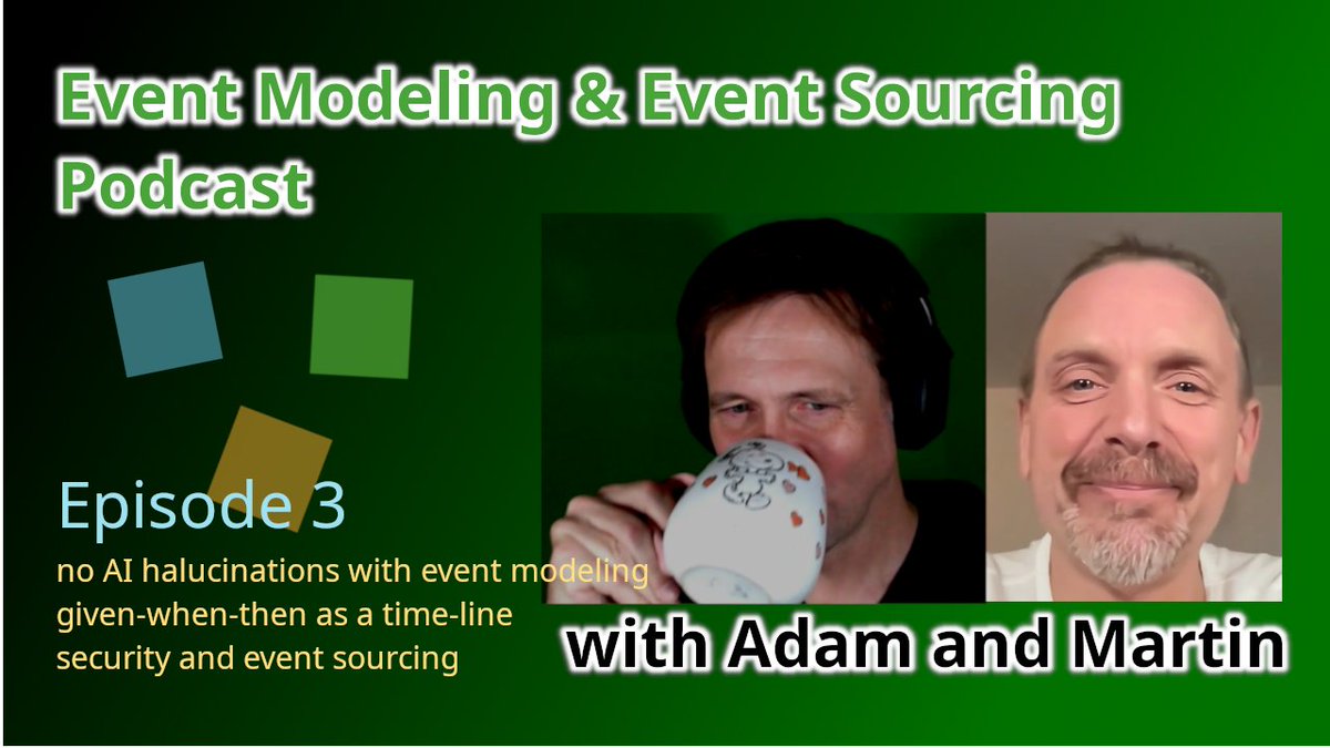 New episode is out! In this episode Adam and Martin discuss - generating event sourcing code from an event model using AI - a new format for GWTs that use their own timeline - security in event sourcing. youtube.com/watch?v=uX4_03…
