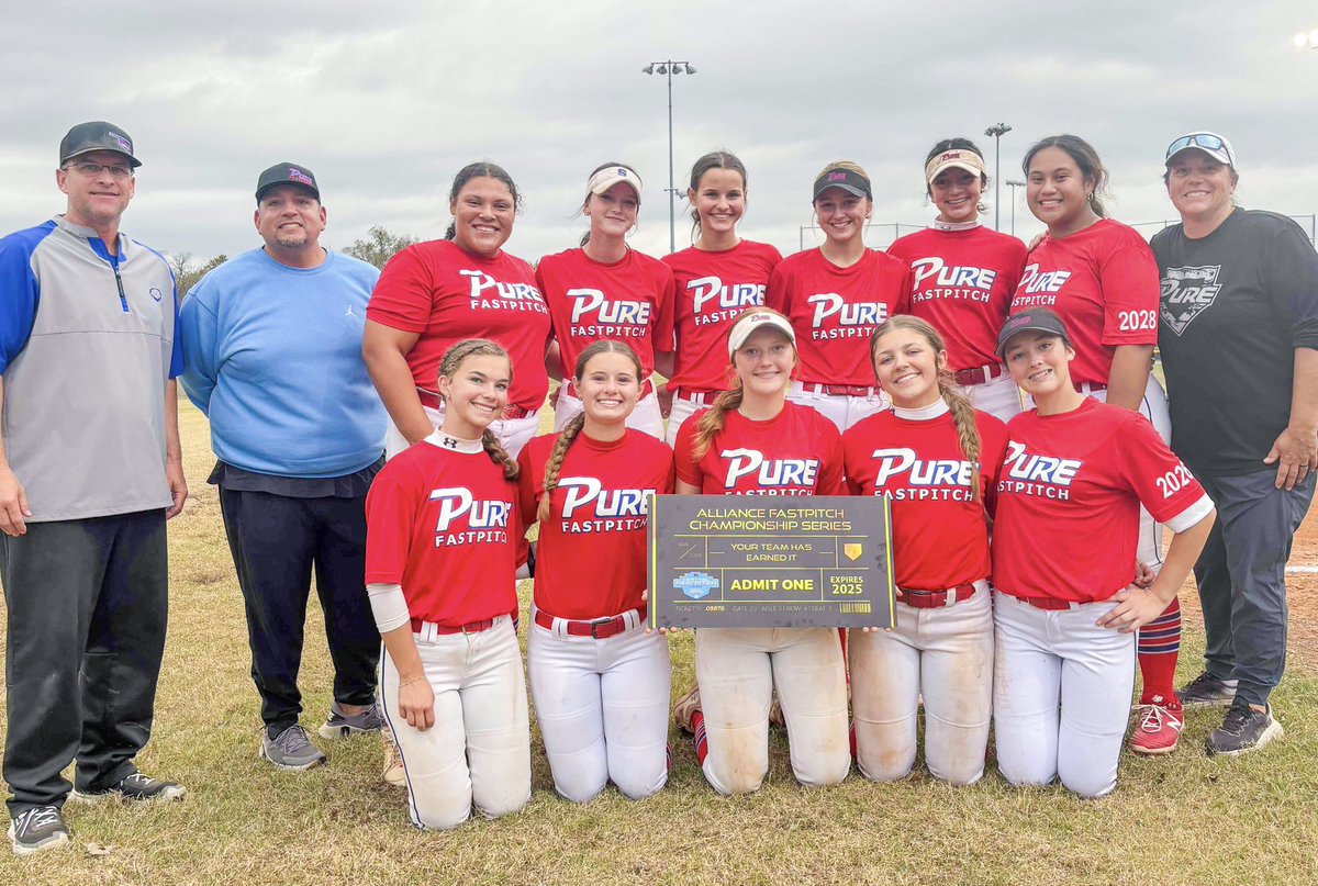 They punched their ticket 🎟️ 
to the 2025 Alliance Fastpitch Championship Series in Indiana! 🏆 This weekend was packed with tough competition, but these ladies battled hard and rose to the challenge.

 💪🥎#PureEnergy #CFLFallChampionship #AllianceFastpitch