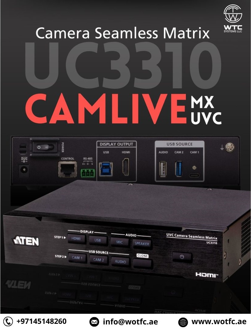 WTC_SYSTEMS_LLC's tweet image. ATEN UC3310
CAMLIVE MX UVC Camera Seamless Matrix

Unlock pro-level streaming with the ATEN UC3310

Call Us: +97145148260
Mail Id: info@wotfc.ae
wotfc.ae

#WOTFC #WTC #WTCSystem #ATEN #UC3310 #4KHDR #LowLatency #GameCapture #USBTypeC #ContentCreation #LiveStreaming
