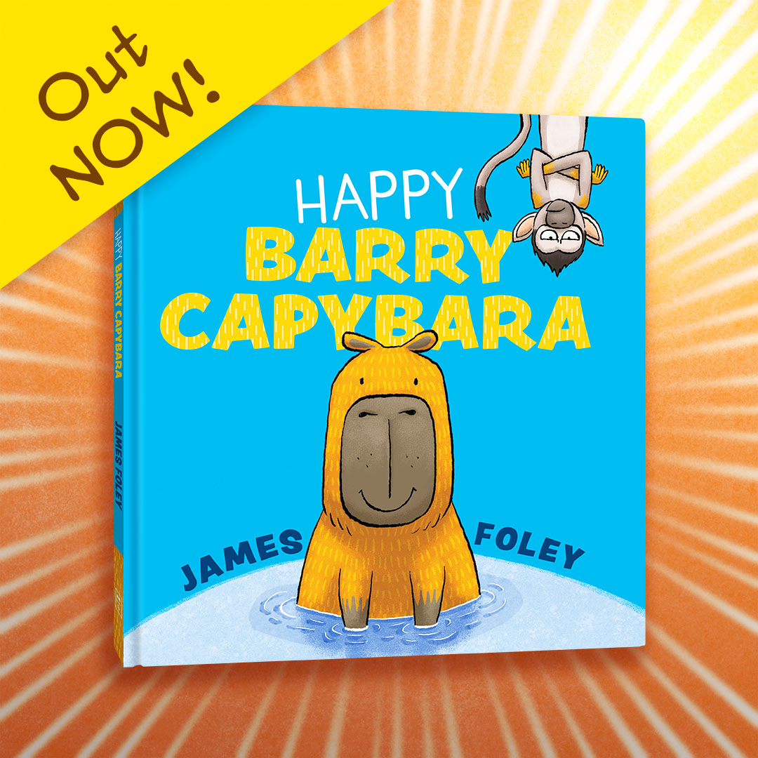 Grumpy Harry, squirrel monkey. 

From my new picture book Happy Barry Capybara, out now!

Buy it here: jamesfoley.com.au/books/happy-ba…

<a href="/ScholasticAUS/">Scholastic Australia</a> #HappyBarryCapybara #capybara #capybaras