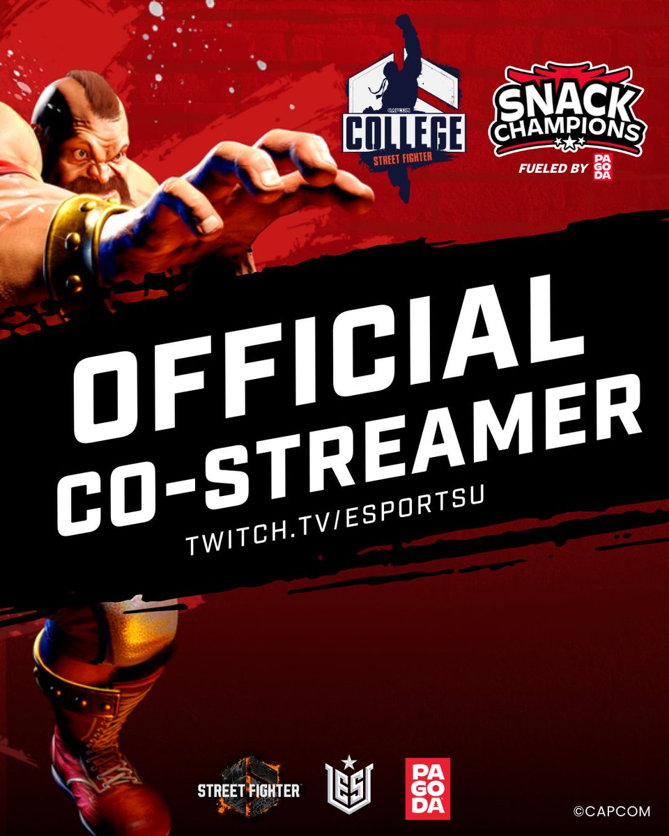 Pat Stares At (@patstaresat) on Twitter photo Proud to announce I'll be doing a #sponsored co-stream of the Pagoda Snack Champion Competitive Series for Collegiate Street Fighter! Join me Monday at 4:30pm pacific! twitch.tv/patstaresat
#pagodasnackchampions #collegestreetfighter #EsportsU <a href="/pagodasnacks/">Pagoda Snacks</a> @capcomfighters Proud to announce I'll be doing a #sponsored co-stream of the Pagoda Snack Champion Competitive Series for Collegiate Street Fighter! Join me Monday at 4:30pm pacific! twitch.tv/patstaresat
#pagodasnackchampions #collegestreetfighter #EsportsU <a href="/pagodasnacks/">Pagoda Snacks</a> @capcomfighters