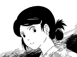 好きな話すぎて3回描きなおされた『あんず飴』の弓さん。三枚目が今回配布したやつ。 