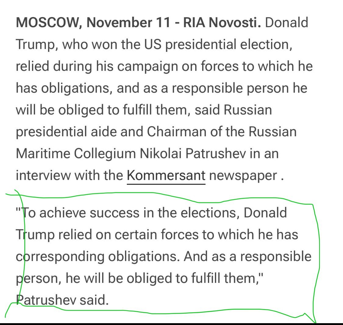 darkmatterqueen's tweet photo. Please recount the swing states. @VP @KamalaHQ @KamalaHarris @POTUS . 60+ Russian bomb threats in same swing states, Russian admission they helped Trump now owed them below( 2 attachments below) , and Musk’s targeting of those speaking out for recounts is no accident. He knows there would be irregularities and he is Putin’s proxy to ensure Trump carries out Putin’s agenda. They are both compromised. @FBI @CIA @TheJusticeDept @NatSecCNN @DeptofDefense 

See video below, how did Musk have tabulated results 4 hours before?