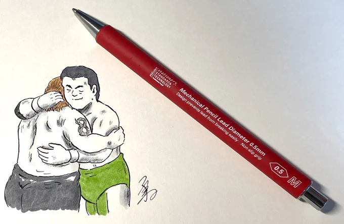 昨日、ロフトで偶然見つけた一本。試し書きしてみたら軽いしフィット感も抜群で即購入。新たな仕事のパートナー。デビュー作がこのイラストでした#loft #シャープペン #イラストレーター 