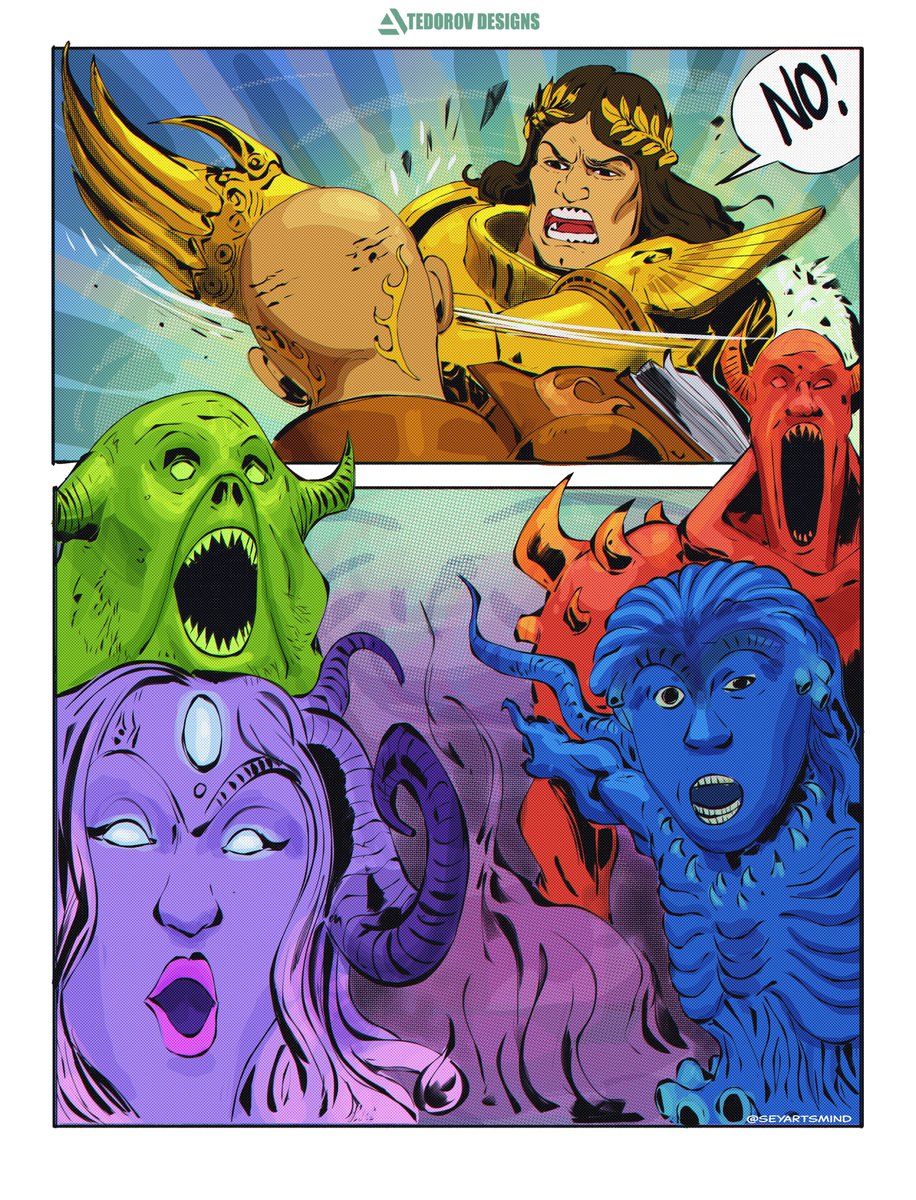 When chaos new they had Lorgar on their side.  Emperor father of the year. #warhammer40k #art #comics