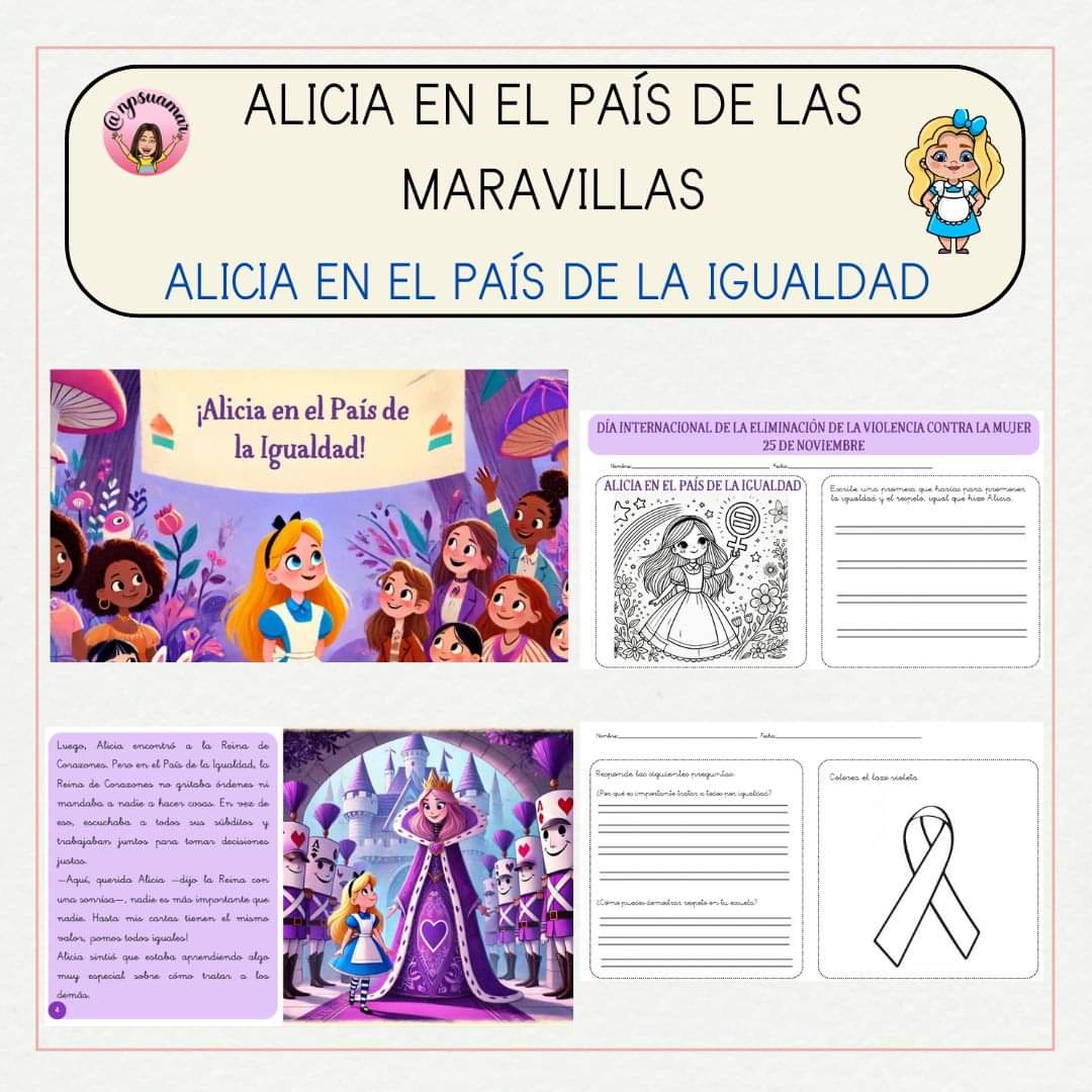 🌈✨ "Alicia en el País de la Igualdad" ✨🌈 📖 ¿Y si existiera un mundo donde todos somos realmente iguales?

Pueden tener las plantillas desde mi blog: educamosenlaescuela.blogspot.com/2024/11/alicia…

#claustroigprimaria #aliciaenelpaisdelasmaravillas #claustrodeig #igualdad