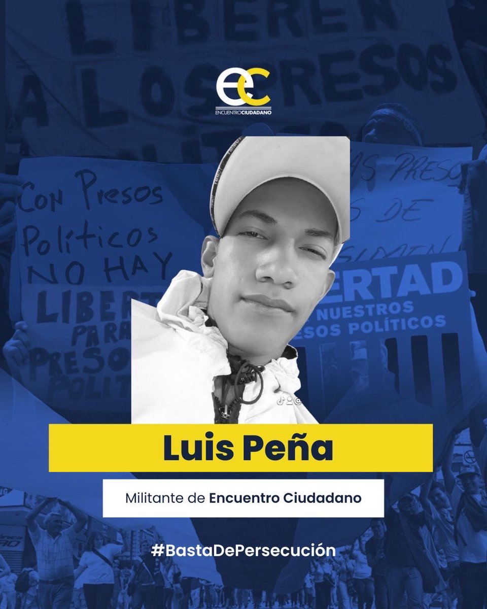 Eddyn Lunar, un joven de tan solo 18 años, fue detenido injustamente mientras protestaba de manera pacífica por el respeto a los resultados electorales del pasado 28 de julio.

Luis Peña, tiene tan solo 21 años. Fue detenido ilegalmente cuando regresaba de su trabajo.