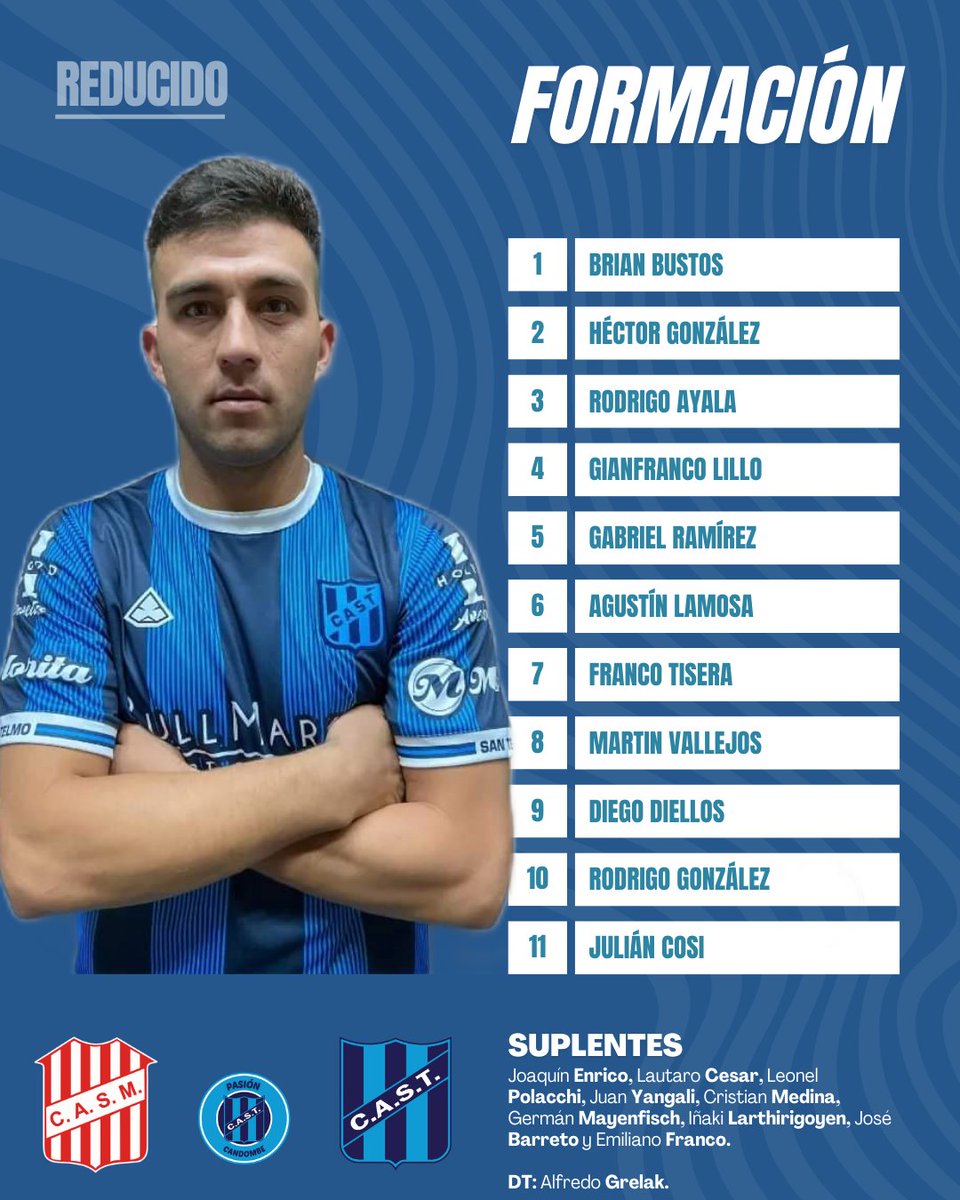 🏆#PrimeraNacional | Estos son los elegidos por Alfredo Grelak para enfrentar a #SanMartinTuc.

⚽ Desde las 21:10 Hs, #SanMartinTuc 🆚 #SanTelmo