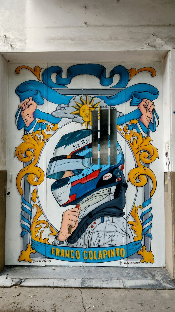 Colapinto ya está en las calles de La Plata! Lo pintaron en la cuadra donde vivo, una belleza 😍 
#F1