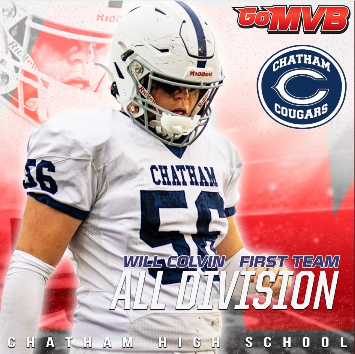 GoMVB's tweet photo. Big congrats to Will Colvin, 2025 6'3, 245 LB OL/DL, for being named FIRST TEAM ALL DIVISION with Chatham HS! 🏈👍📣🏆🎉 
Follow and watch Will's film here: @WillColvin99
https://t.co/U44y3rhS0w
hsfootballrecruit #ncaarecruit #studentathlete https://t.co/C4nsR5uarK