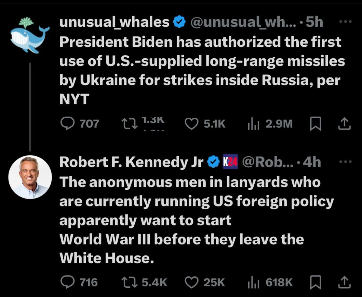 liz_churchill10's tweet photo. RFK Jr. responds to WW3…🔥🔥🔥 https://t.co/bnZHH6ws9v