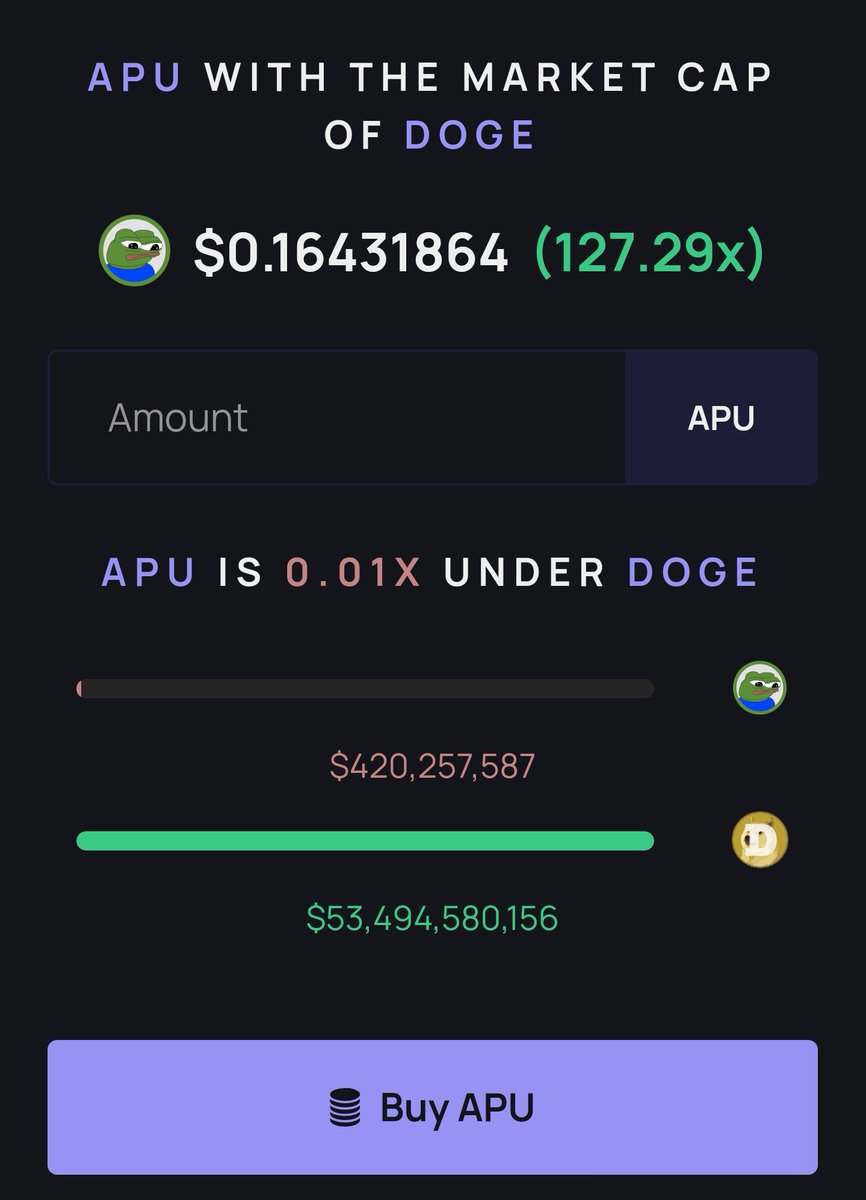 Stop trading and believe in something

$APU