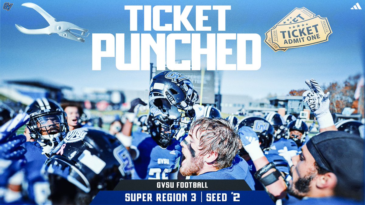 #2 Seed Grand Valley State will host #7 Indianapolis Saturday, Nov. 23 at Lubbers Stadium in NCAA DII Playoff action. Kickoff is set for 1 p.m. #AnchorUp 

gvsutickets.universitytickets.com/w/?cid=191