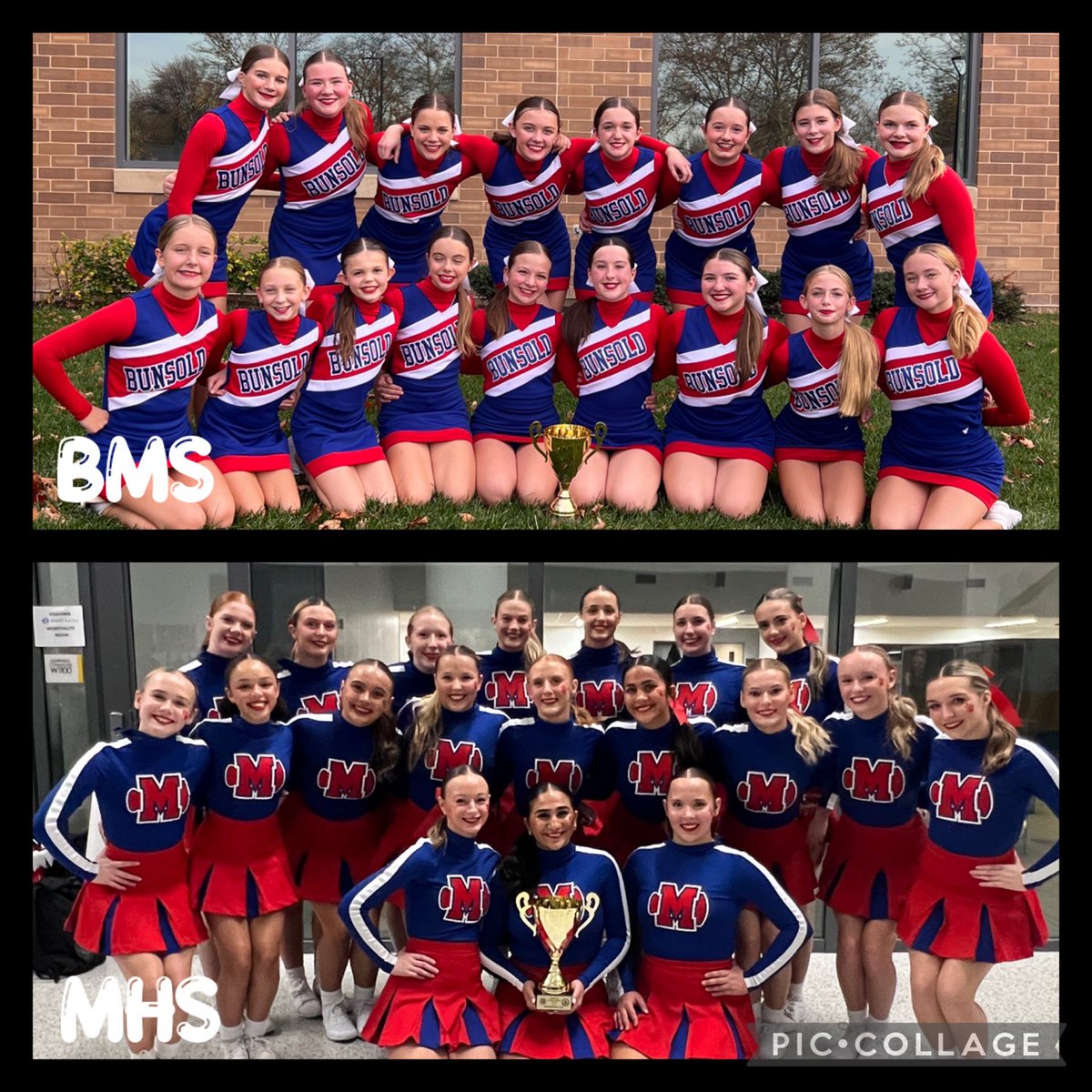 Comp Day! A success all around as both BMS and MHS Game-Day teams bring home 2nd Place at Best in the State! Major improvements from both teams, and we can’t wait to continue to watch them ❤️💙🦁🏆