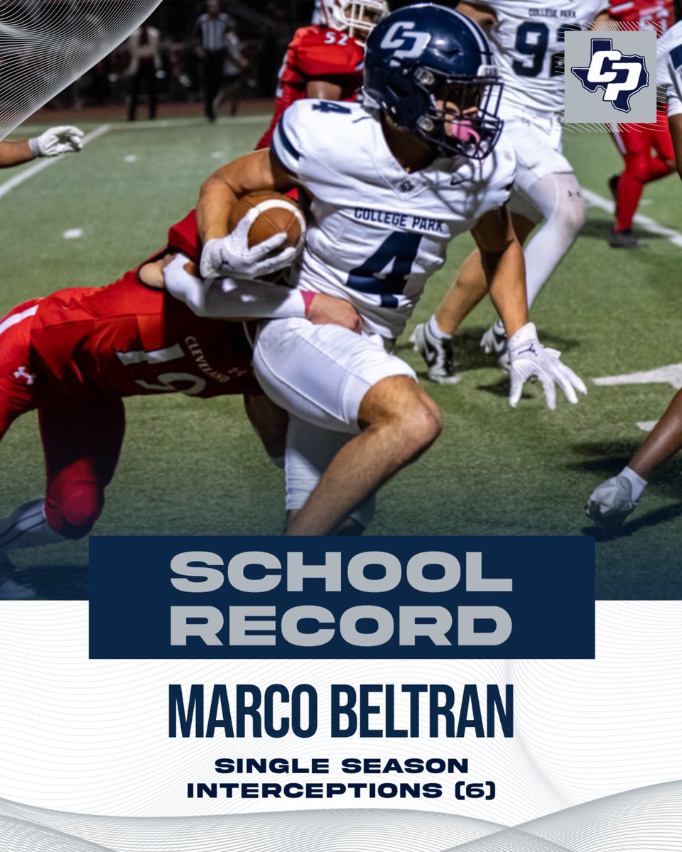 Kyle Coats (@coach_coats) on Twitter photo 🚨🚨SCHOOL RECORD🚨🚨
<a href="/marcoBeltran08/">Marco Beltran</a> is the new Single Season record holder for Interceptions with his 6th this week.
Proud of you big dawg - keep raising the standard!
#WeAreCP #TDE #FAM1LY 🚨🚨SCHOOL RECORD🚨🚨
<a href="/marcoBeltran08/">Marco Beltran</a> is the new Single Season record holder for Interceptions with his 6th this week.
Proud of you big dawg - keep raising the standard!
#WeAreCP #TDE #FAM1LY