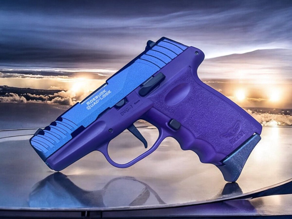 DVG-1 AMETHYST has a vented, durable purple metallic coating slide with a purple grip. The hue shifts as the angle changes, creating a unique metallic look #sccyfirearms#sccymetallicseries#2a#