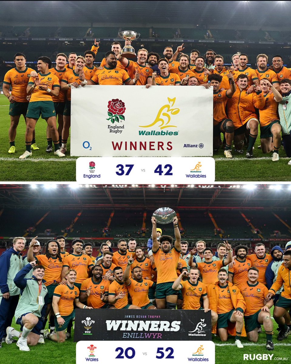 NotRobSimmons's tweet photo. The cabinet is no longer empty. I know everyone wants the grand slam but as far as I’m concerned the Wallabies have reached their pass mark for this tour. I hope for more, but expectations exceeded. 

#Wallabies #rugby #AutumnInternationals #WalesVsAus https://t.co/Fy8kAb9e0F