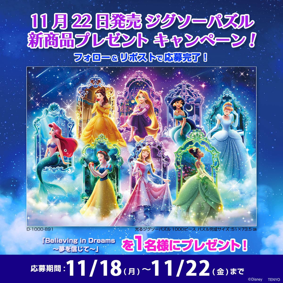 ディズニー 眠れる森の美女 オーロラ姫 ジグソーパズル 1000ピース