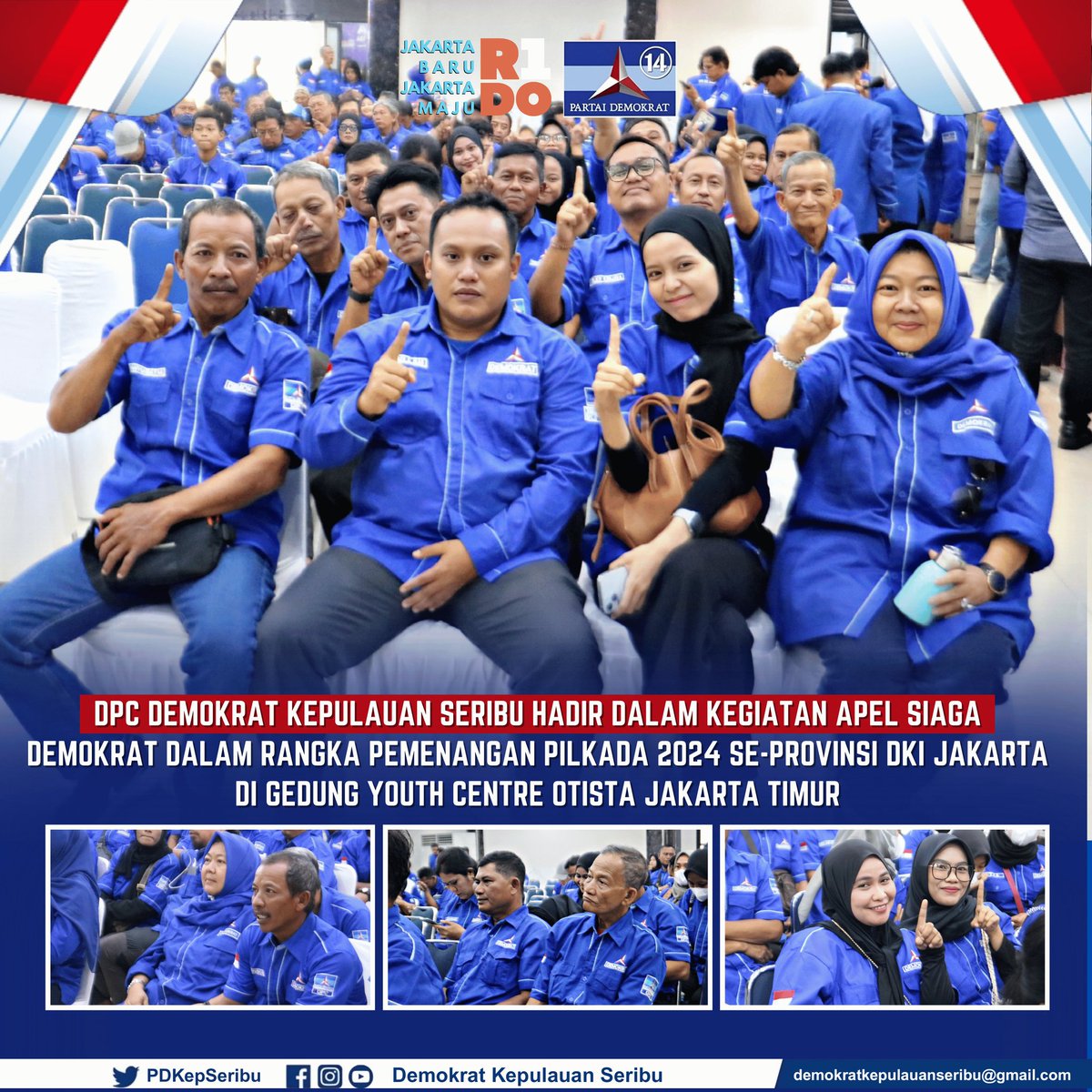 DPC Demokrat Kepulauan Seribu Hadir Dalam Kegiatan Apel Siaga Demokrat Dalam Rangka Pemenangan Pilkada 2024 Se-Provinsi DKI Jakarta Di Gedung Youth Centre Otista Jakarta Timur

#PartaiDemokrat #HNH #R1DO