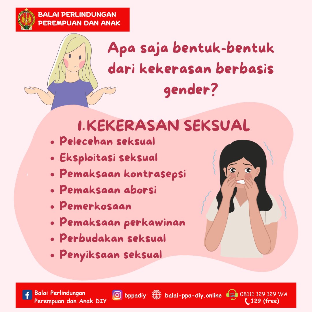 BPPA_DIY's tweet photo. Mungkin banyak dari kita yang belum terlalu memahami apa sih sebenarnya arti dari kekerasan berbasis gender itu. Maka di posting ini, kita akan bahas sedikit mengenai definisi dan jenis-jenis dari kekerasan berbasis gender. 
#stopkbg #stopkbgo #balaippadiy https://t.co/9F5jBmnVNs