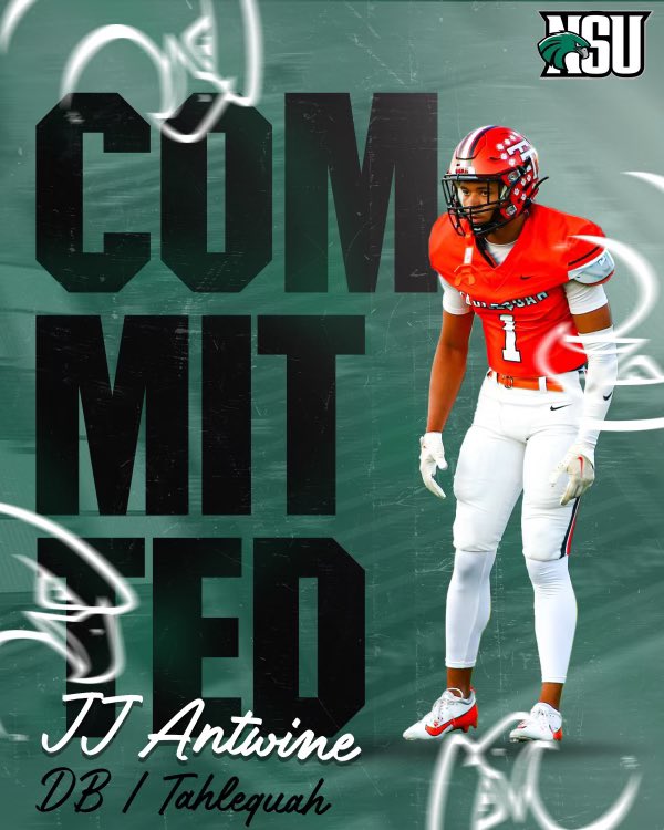 jj Antwine (@jjantwine06) on Twitter photo After talking with my family and <a href="/CoachChev6/">Darrin Chiaverini</a> I’m proud to say I’ll be staying home and committing to my hometown Northeastern state university!!!
💚🦅
<a href="/Robcast70/">Robert Castaneda</a> <a href="/JonJonthagreat/">Coach Davis</a> <a href="/coachjatwell/">Jeremy Atwell</a> <a href="/CoachJune26/">Junior Tanuvasa</a> <a href="/CoachMcGeheeNSU/">Coach McGehee</a> <a href="/KeithWi62873773/">Keith Wilson</a> <a href="/Murray8Devan/">Devan Murray</a> <a href="/tahlequah_fb/">Tahlequah Tigers Football</a> After talking with my family and <a href="/CoachChev6/">Darrin Chiaverini</a> I’m proud to say I’ll be staying home and committing to my hometown Northeastern state university!!!
💚🦅
<a href="/Robcast70/">Robert Castaneda</a> <a href="/JonJonthagreat/">Coach Davis</a> <a href="/coachjatwell/">Jeremy Atwell</a> <a href="/CoachJune26/">Junior Tanuvasa</a> <a href="/CoachMcGeheeNSU/">Coach McGehee</a> <a href="/KeithWi62873773/">Keith Wilson</a> <a href="/Murray8Devan/">Devan Murray</a> <a href="/tahlequah_fb/">Tahlequah Tigers Football</a>