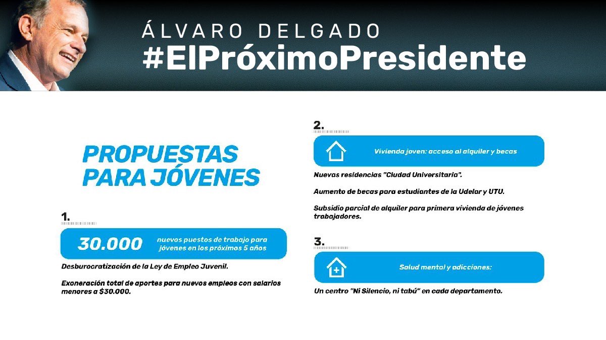 Nuestra propuesta para los jóvenes. 
#DebateUy #ElPróximoPresidente