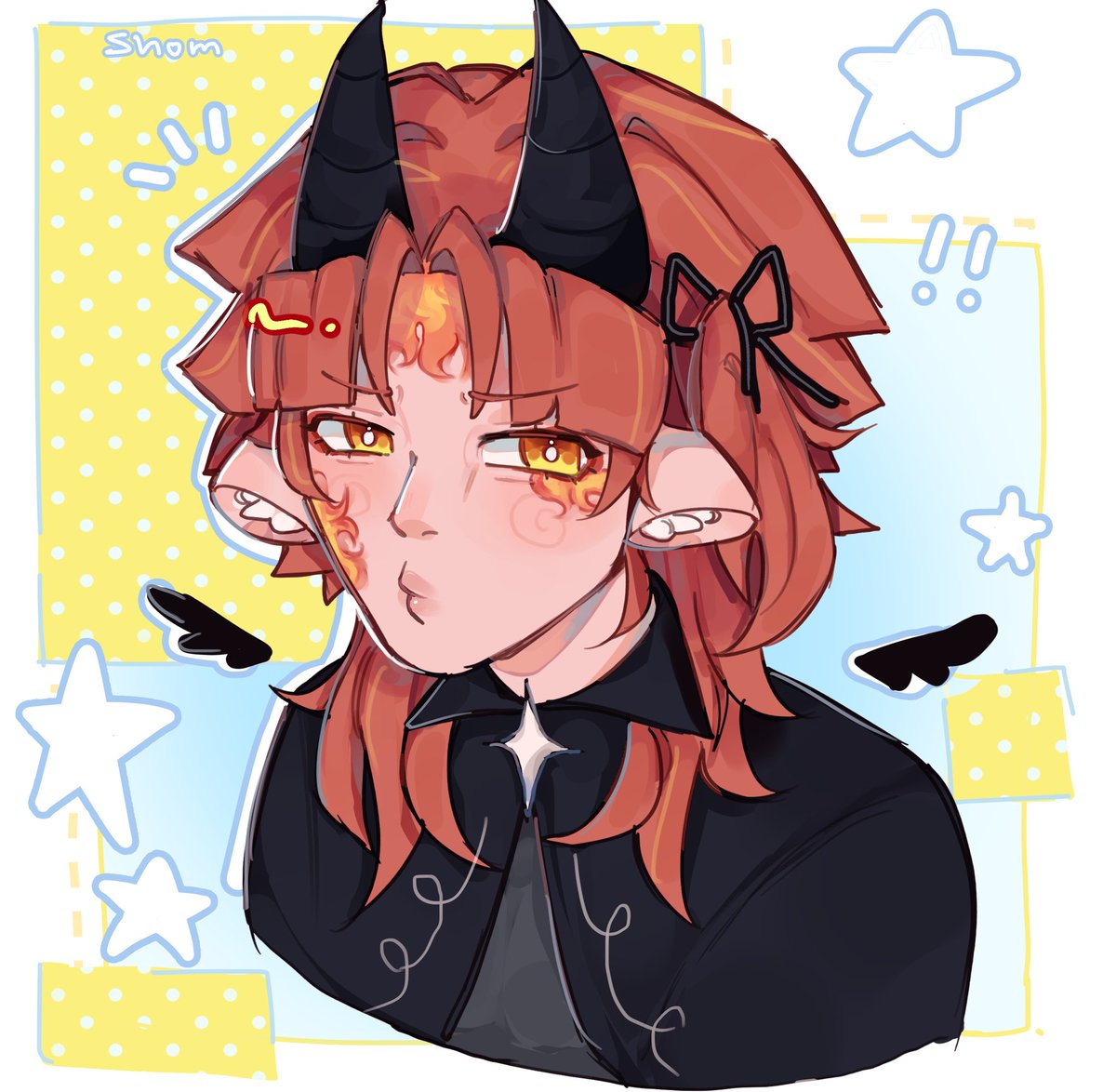 Shomwool's tweet photo. me after i draw my pink skinned oc after deciding i want to use yellower colours for skin https://t.co/x3lgdViDhr