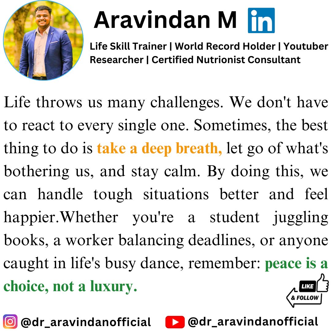 aravimechanizer's tweet photo. Day 49/365: Today's Theme:  Peace #aravimechanizeryoutubechannel #aravimechanizerquotes #draravindan #aravindanvitphdscholar #draravindanlifeskilltrainer #motivation #inspiration #mindfulness #mentalhealth #positivevibes #selfcare #peaceofmind #innerpeace #lifelessons #lifehacks https://t.co/NQYSS1HIii